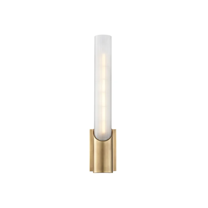 Pylon 1-Light Wall Sconce in Aged Brass 2.75L x 2.75W x 13.75H
