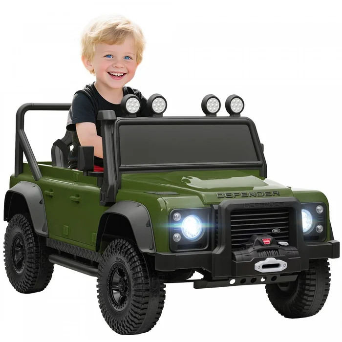 Qaba Land Rover Licensed Electric Car For Kids, 12v 7ah Battery Powered Ride On Truck With Remote Control, Spring Suspension, 3 Speeds Electric Vehicle For Age 3-5, Green