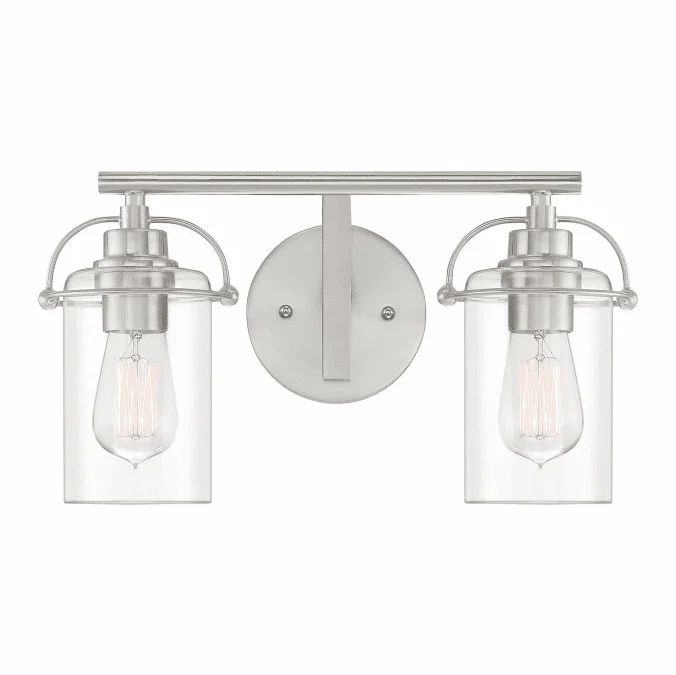 Quoizel EMR8602BN Emerson Contemporary Brushed Nickel 2-Light Vanity Light