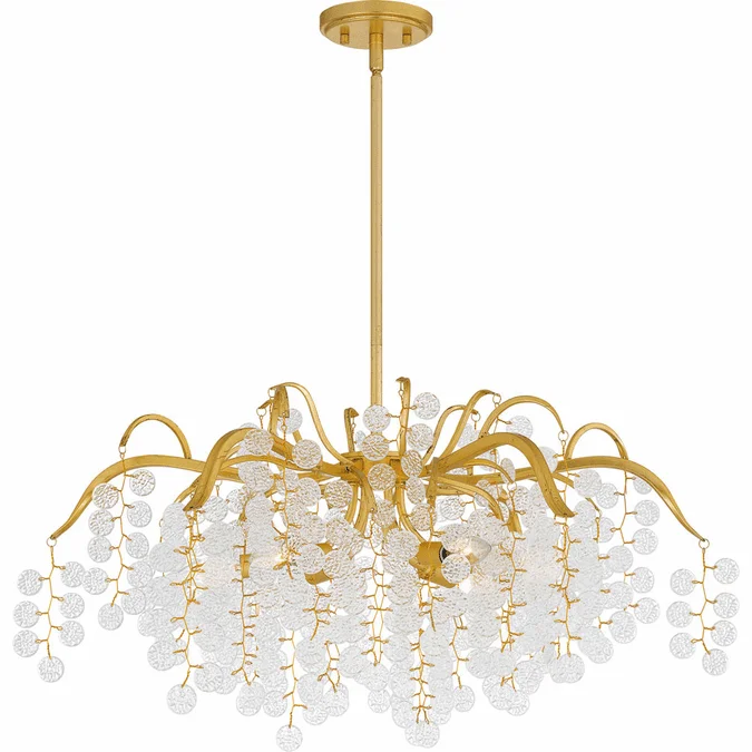 Quoizel MAP5028GFL Maple Contemporary Gold Leaf Hanging Chandelier