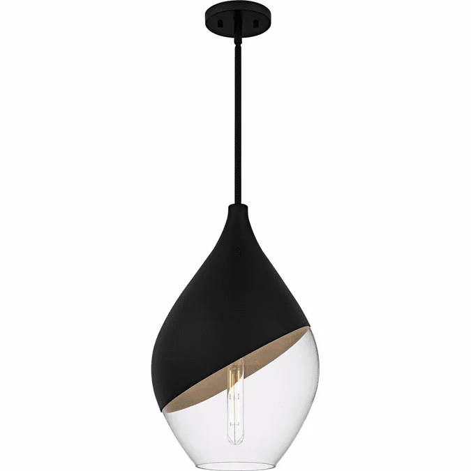 Quoizel QMP6797MBK Contemporary Matte Black Mini Pendant Lighting Fixture