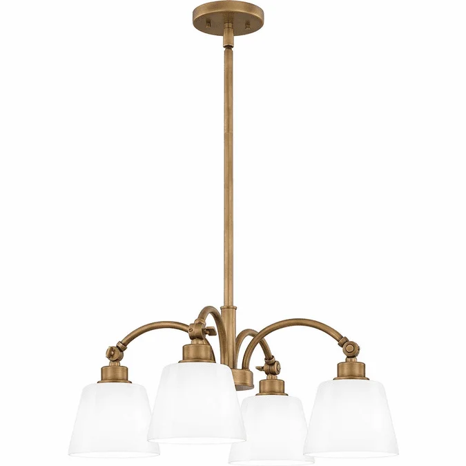 Quoizel QP6157WS Weathered Brass Mini Hanging Chandelier