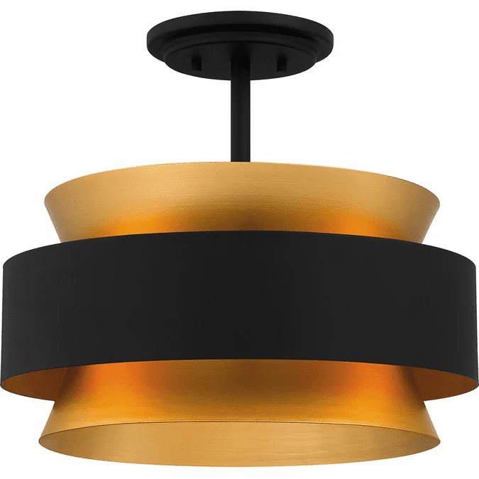 Quoizel QSF5570EK Modern Earth Black Overhead Light Fixture