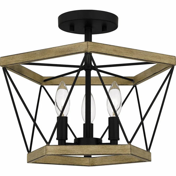 Quoizel QSF5595WA Modern Whitewashed Walnut Flush Ceiling Light Fixture