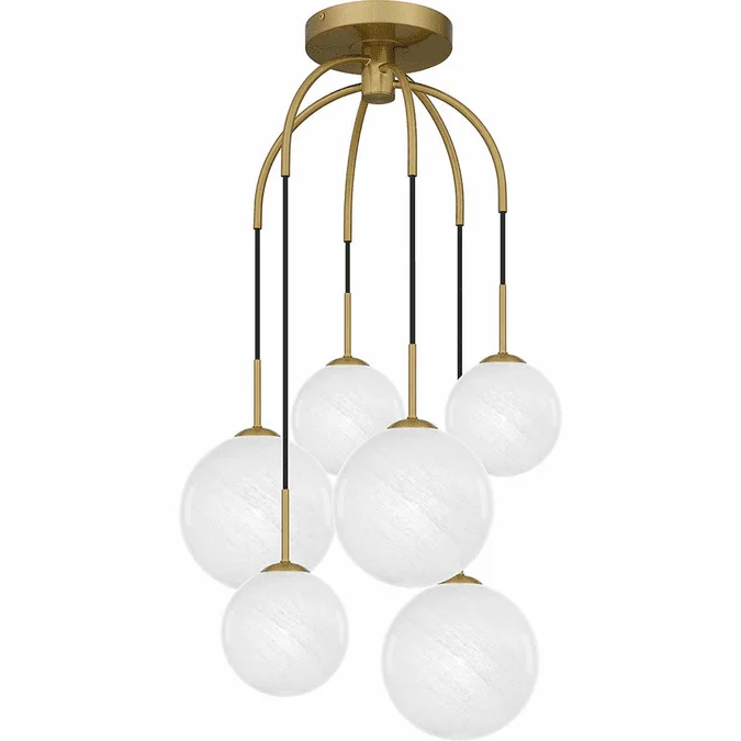 Quoizel QSF6198AB Contemporary Aged Brass Multi Pendant Light Fixture