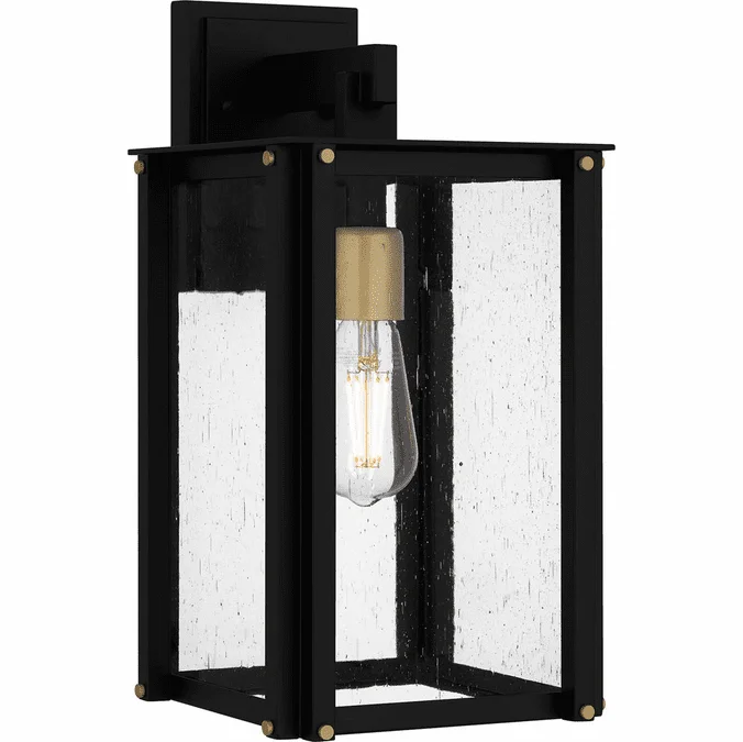 Quoizel ROB8408MBK Robbins Contemporary Matte Black Medium Outdoor Lighting Wall Sconce