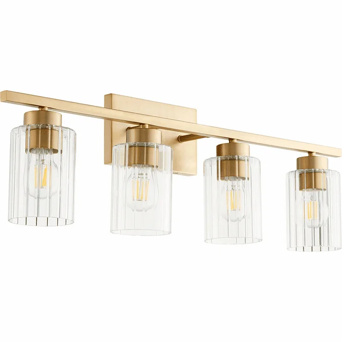 Quorum 501-4-280 Ladin Modern Aged Brass 4-Light Bathroom Wall Sconce