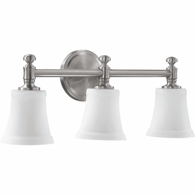 Quorum 5122-3-65 Rossington Satin Nickel 3-Light Lighting For Bathroom