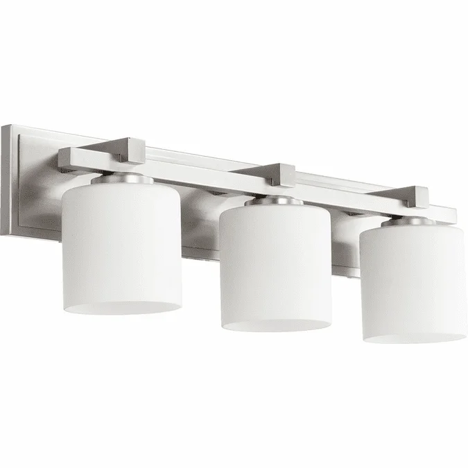 Quorum 5369-3-65 Mission Satin Nickel 3-Light Bathroom Lighting Sconce