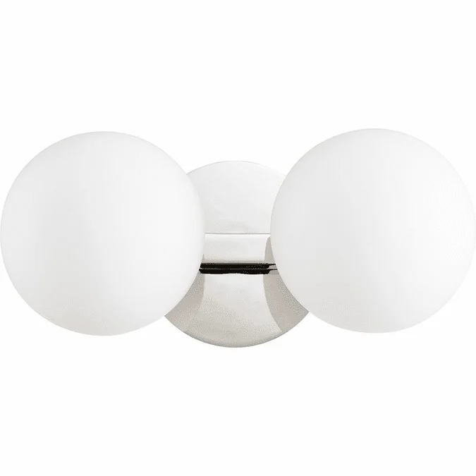 Quorum 539-2-62 Contemporary Polished Nickel 2-Light Bathroom Lighting