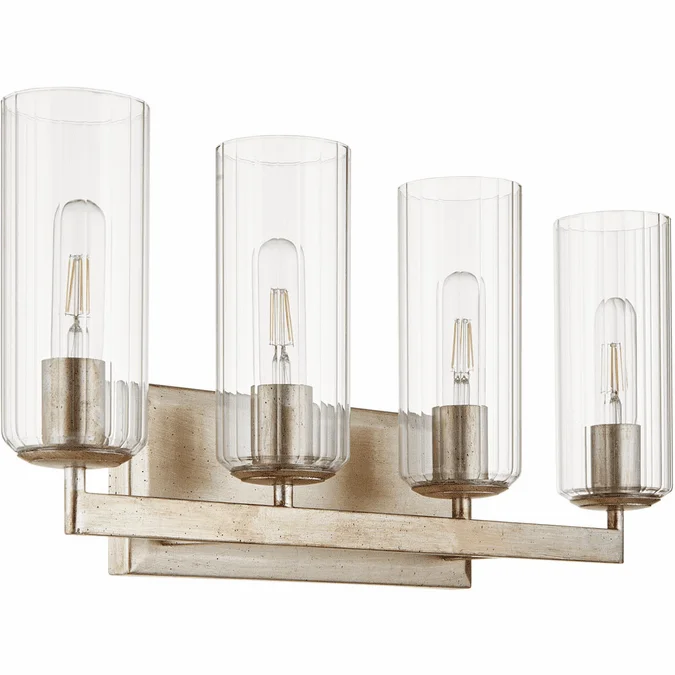 Quorum 574-4-60 Merrick Modern Aged Silver Leaf 4-Light Vanity Light