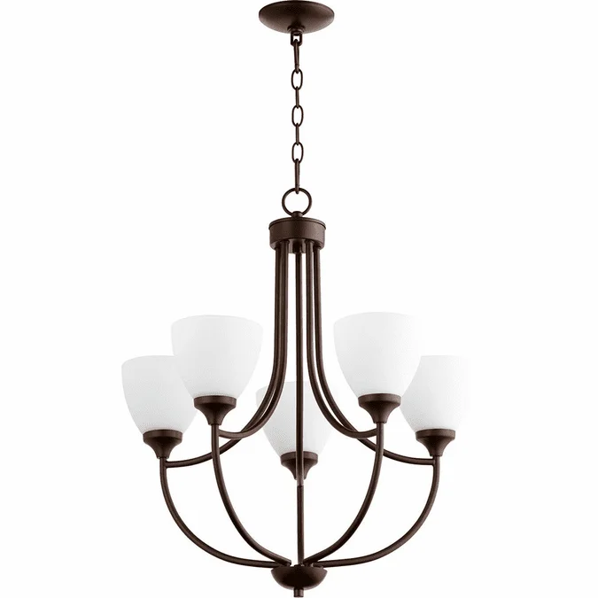 Quorum 6059-5-86 Enclave Oiled Bronze Chandelier Light