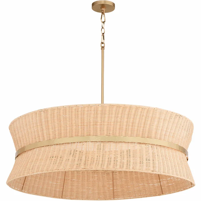 Quorum 6123-8-47 Fairview Modern Brushed Brass Drum Pendant Hanging Light