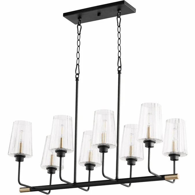 Quorum 626-8-6980 Dalia Contemporary Noir with Aged Brass Island Lighting