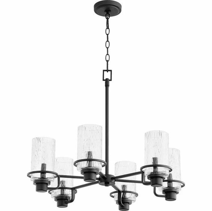 Quorum 627-6-69 Lazo Contemporary Textured Black Chandelier Light