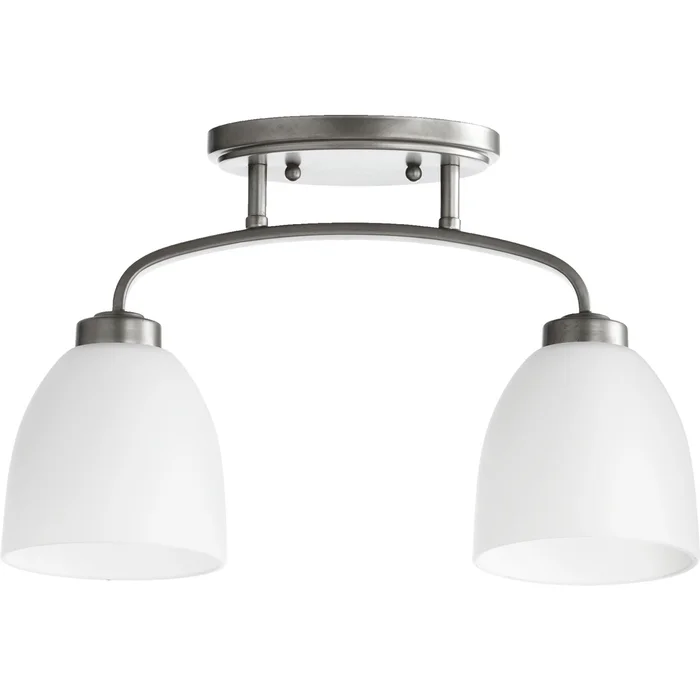 Quorum Reyes 2-LT Sink Light Flushmount – Classic Nickel – 3260-2-64