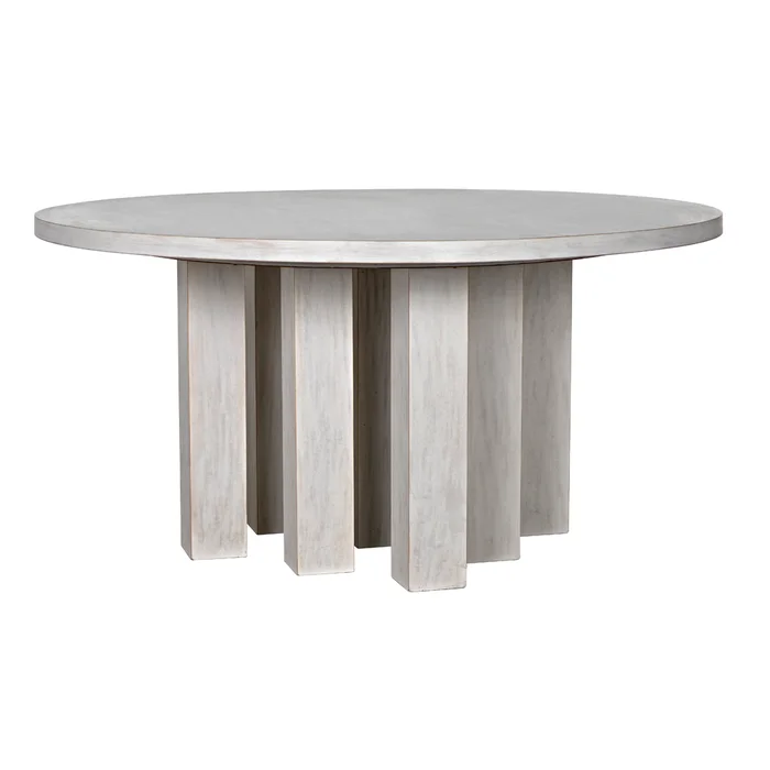 resistance dining table, white wash