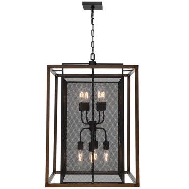 Rio Lobo Eight Light Pendant in Dark Oak/Black (137|285P08DOBL)
