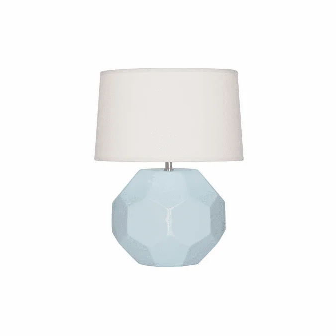 Robert Abbey BB02 Franklin Baby Blue Glazed Ceramic 9″ Side Table Lamp