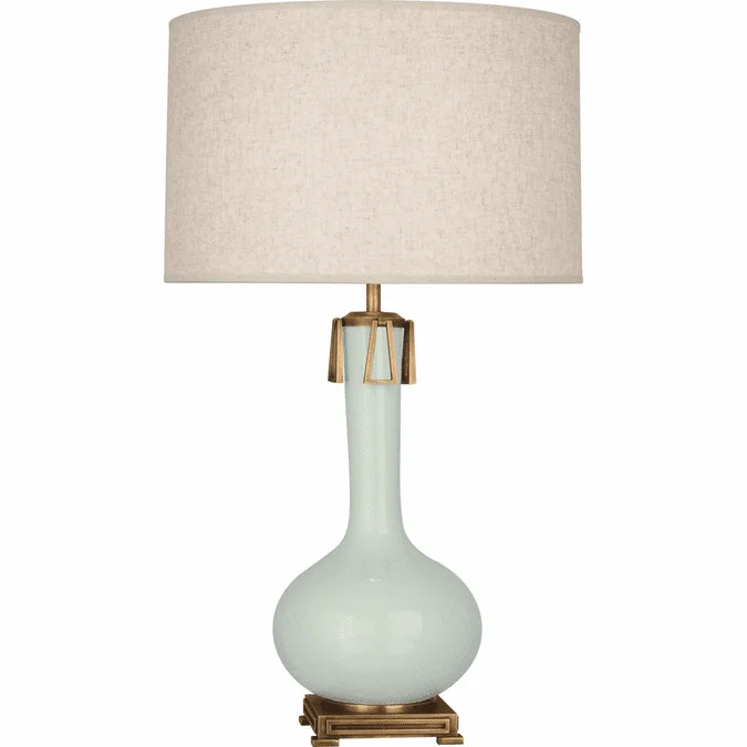 Robert Abbey CL992 Athena Celadon Glazed Ceramic with Aged Brass Table Lamp Lighting