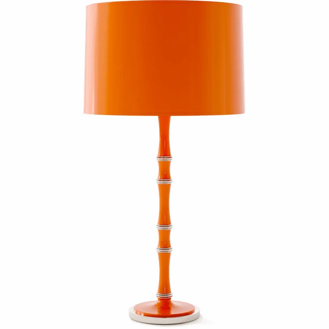 Robert Abbey PM72X Kane Modern Pumpkin with Polished Nickel Side Table Lamp