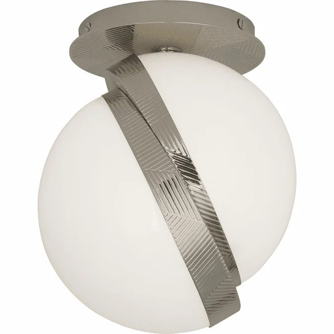 Robert Abbey S623 Michael Berman Brut Contemporary Polished Nickel Flush Mount Light Fixture
