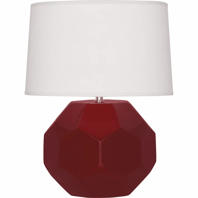 Robert Abbey SA02 Franklin Modern Sangria Glazed Ceramic Lighting Table Lamp
