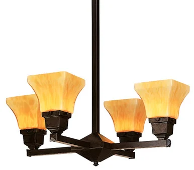 Ruskin Four Light Chandelier in Satin Black (37|RCH-4U-BK)