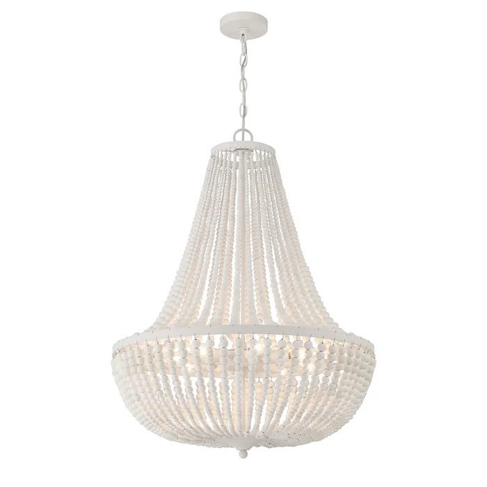 rylee 8 light matte white chandelier