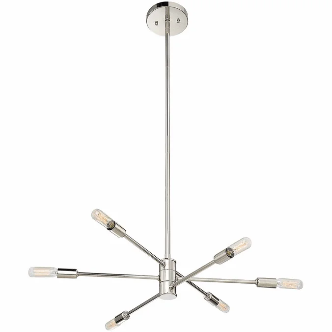 Savoy House 1-7000-6-109 Lyrique Contemporary Polished Nickel Mini Chandelier Lamp