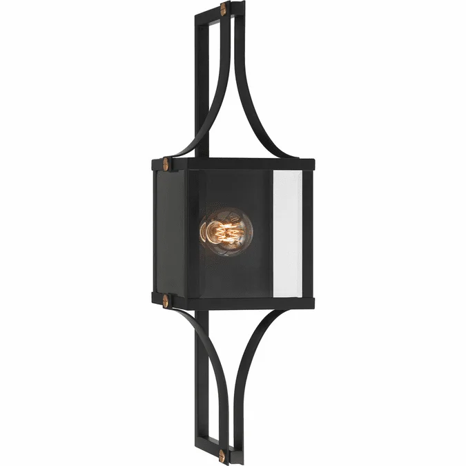 Savoy House 5-472-144 Raeburn Modern Matte Black and Weathered Brushed Brass Outdoor Lighting Sconce