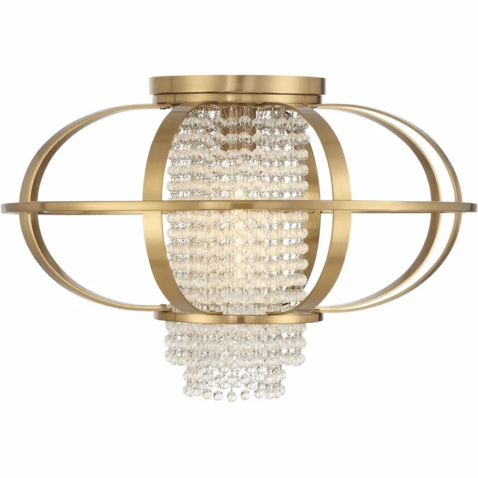 Savoy House 6-5218-1-322 Idlewild Contemporary Warm Brass Flush Mount Lighting Fixture