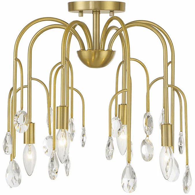 Savoy House 6-6684-4-127 Anholt Crystal Noble Brass 12″ Ceiling Lighting Fixture