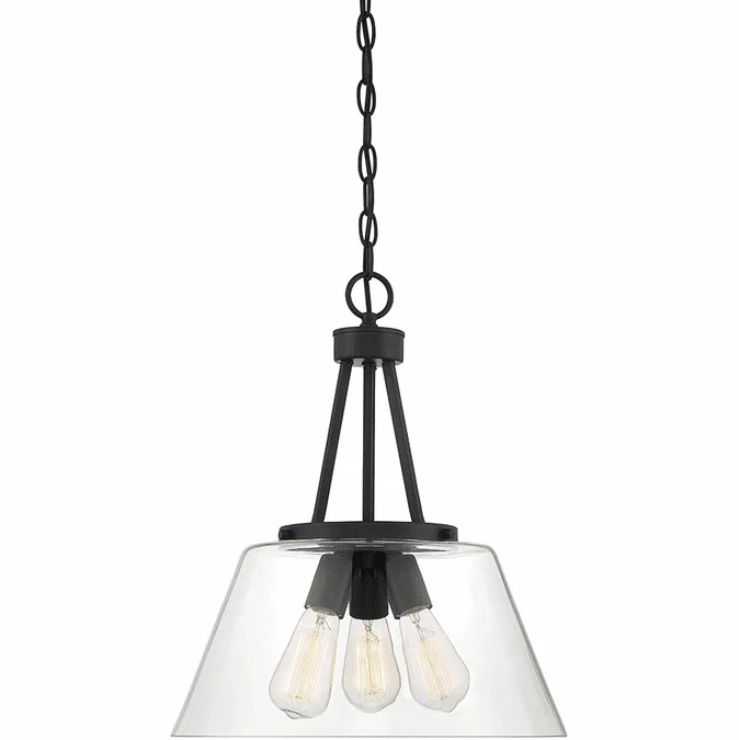 Savoy House 7-1025-3-89 Calhoun Modern Matte Black Hanging Light Fixture