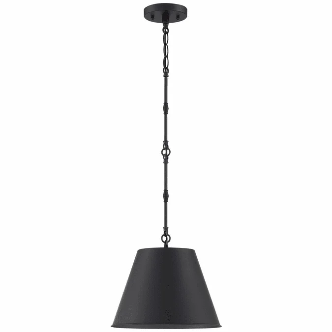 Savoy House 7-232-1-89 Alden Retro Matte Black 12″ Hanging Light