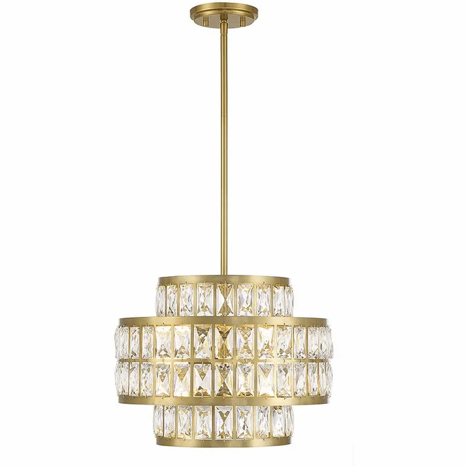 Savoy House 7-9044-3-322 Renzo Crystal Warm Brass 16″ Ceiling Light Pendant