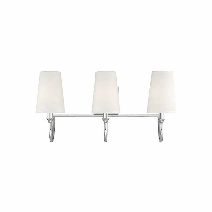 Savoy House 8-2542-3-109 Cameron Polished Nickel 3-Light Bathroom Lighting Fixture
