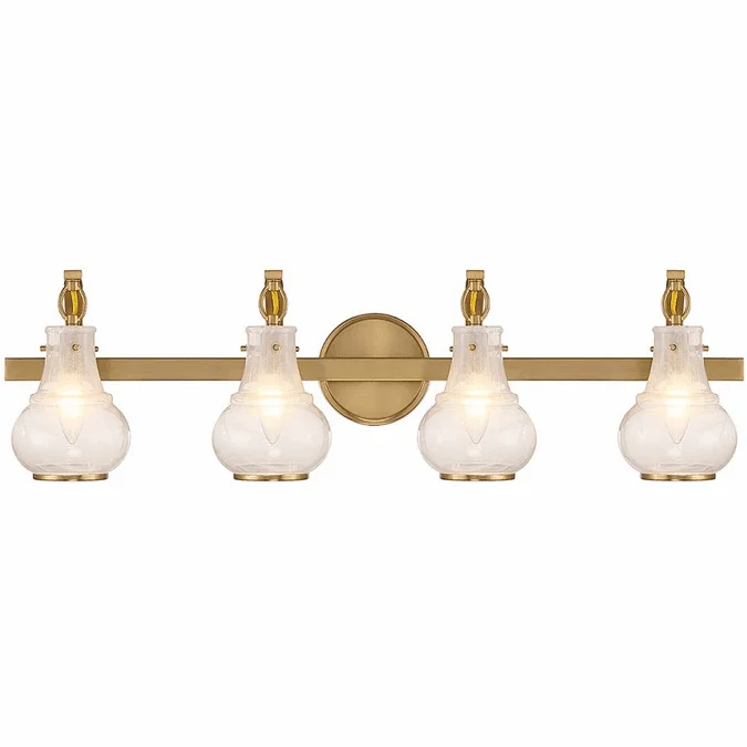 Savoy House 8-4417-4-322 Adams Modern Warm Brass Bathroom Vanity Lighting