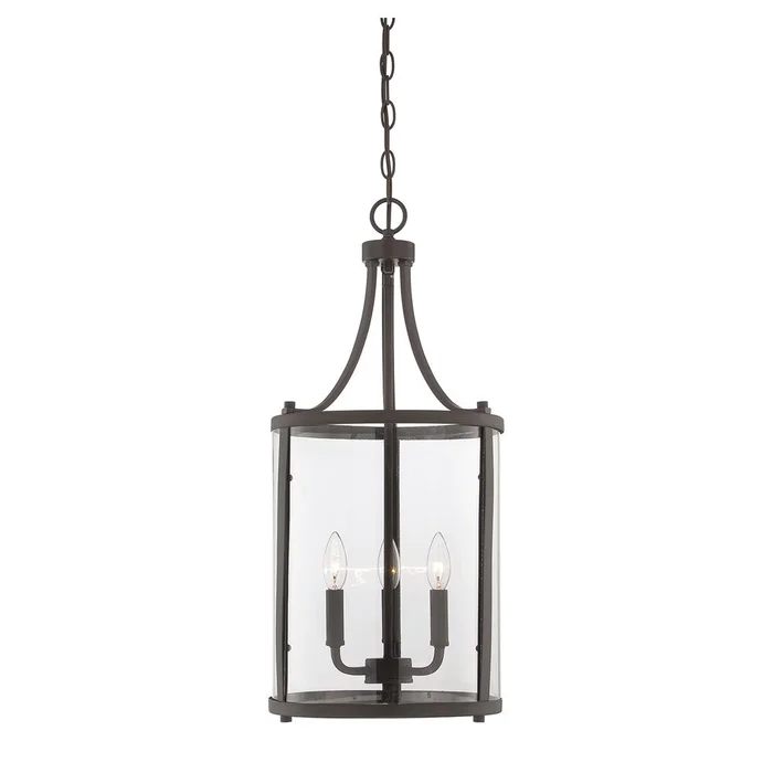 Savoy House Penrose 3-LT Small Foyer Lantern – English Bronze – 7-1040-3-13