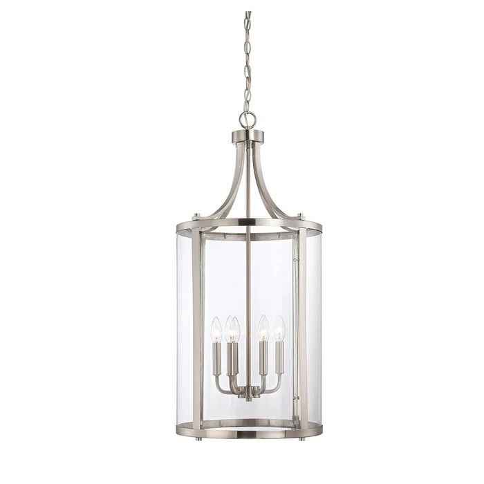 Savoy House Penrose 6-LT Medium Foyer Lantern – Satin Nickel – 7-1041-6-SN