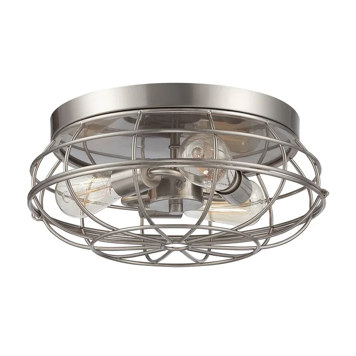 Savoy House Scout 15 Inch Flush Mount – Satin Nickel – 6-8074-15-SN