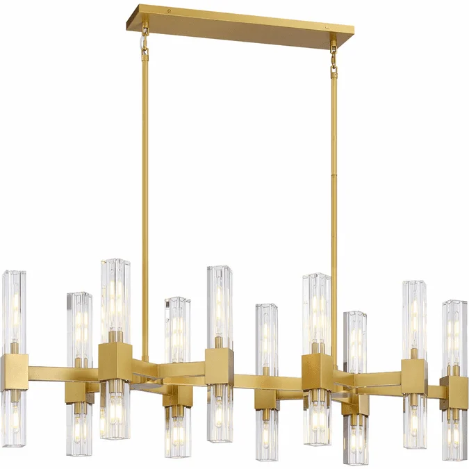 SDQ Lighting PD37646BG Contemporary Brushed Gold Kitchen Island Light Fixture