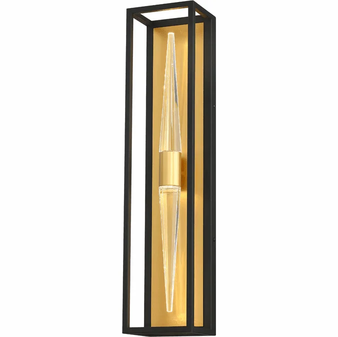 SDQ Lighting VL40002SBGD Contemporary Sand Black / Gold LED Exterior Lamp Sconce