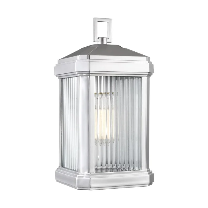 Sea Gull Gaelan Small 1-LT Outdoor Wall Lantern – Painted Nickel – 8547431-753