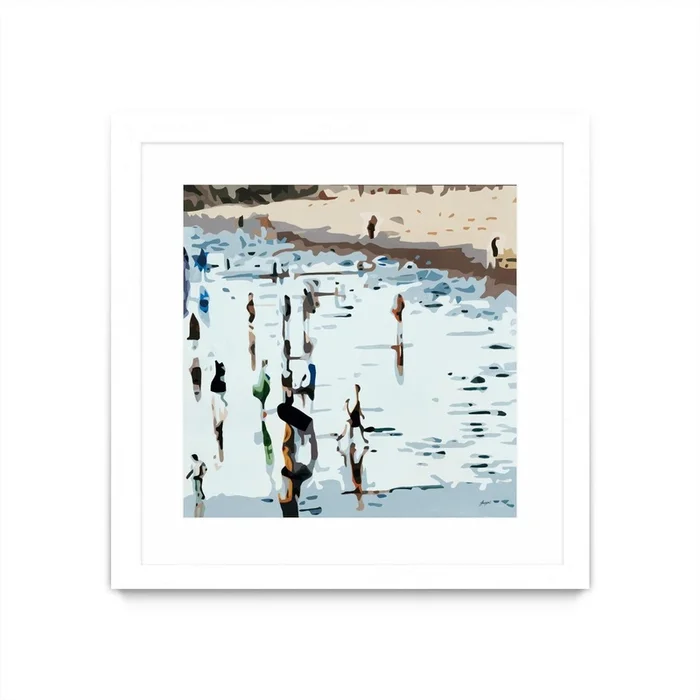 Self Reflection Matted and Framed White 36×36 Wall Art|uvre dart murale encadre blanche et mate Self Reflection 36×36