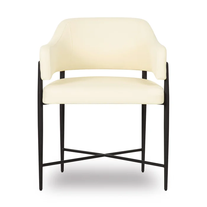 sezanne cream vegan leather dining chair