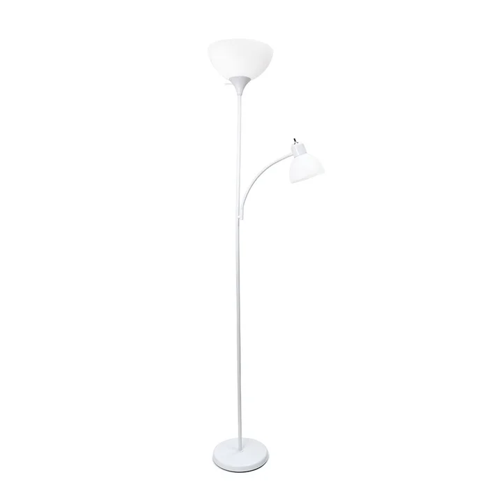 Simple Designs Floor Lamp with Reading Light – White|Lampe pied de SimpleDesigns avec lumire de lecture – blanche