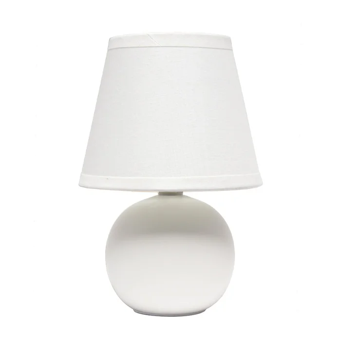 Simple Designs Mini Ceramic Globe Table Lamp – White|Mini lampe de table de SimpleDesigns globe en cramique – blanche