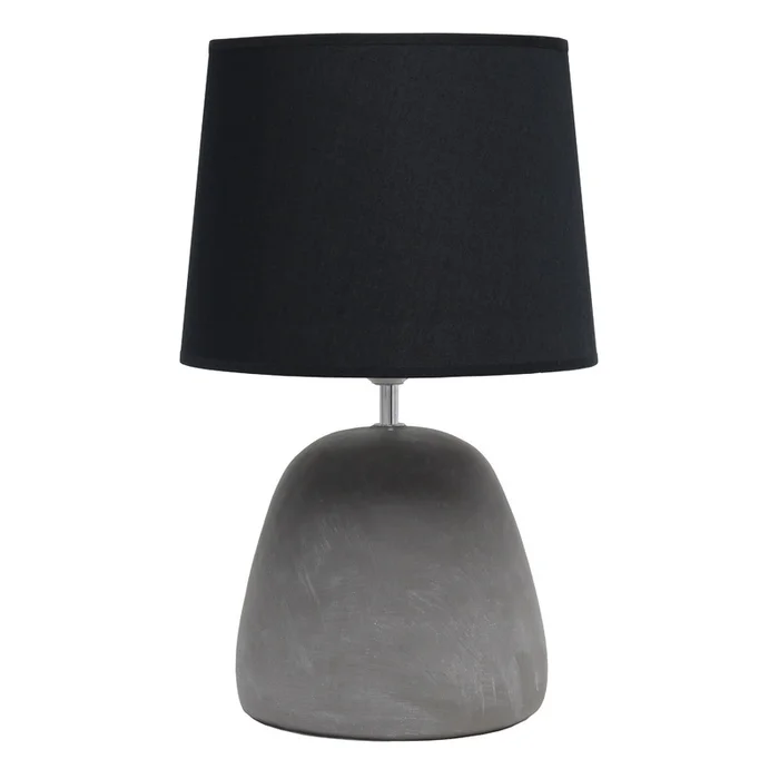Simple Designs Round Concrete Table Lamp – Black|Lampe de table ronde de SimpleDesigns en bton – noire