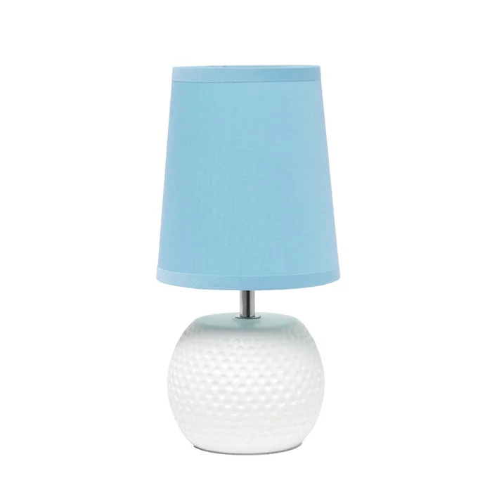 Simple Designs Studded Texture Ceramic Table Lamp – Blue|Lampe de table de SimpleDesigns en cramique texture cloute – bleue